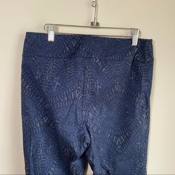 Lisette L Slim Straight High Rise Pants Navy with Pattern Size 12 - Picture 4 of 7